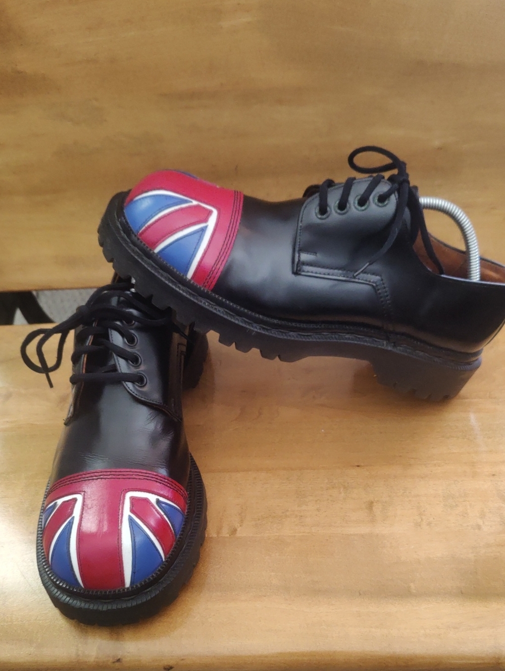 Vintage Rare Tredair Gibson Union Jack Flag Size Uk 10 Black Red White And Blue